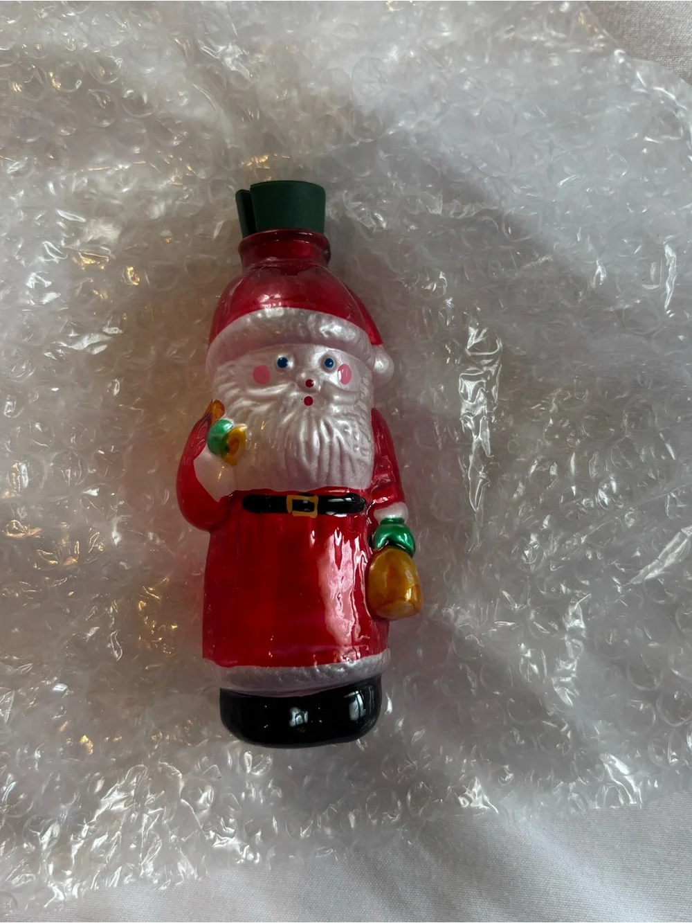 Vintage Avon Red Santa Claus Molded Glass Light Cover/ Ornament
